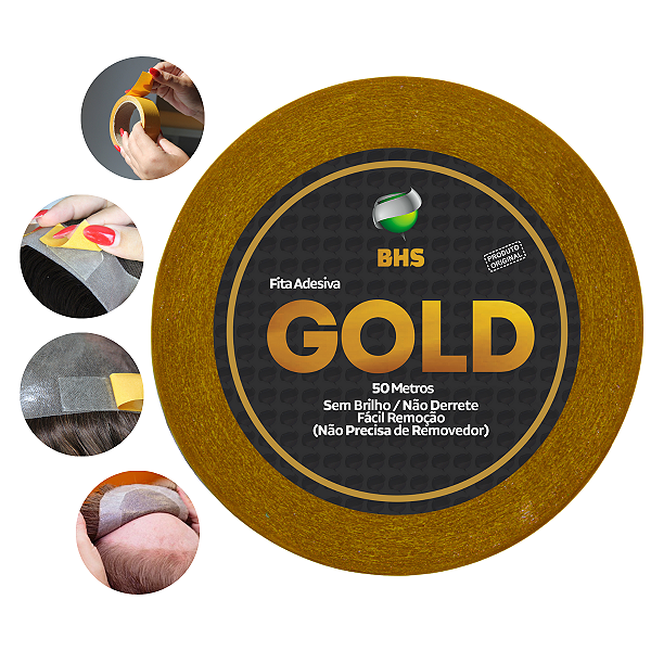 Fita Adesiva Gold 50 metros x 2,0 cm Para Prótese Capilar Original l Não Derrete