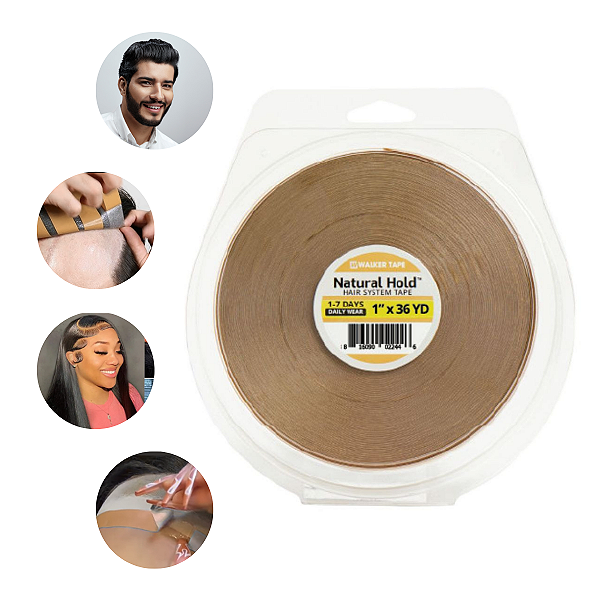 Fita Adesiva Natural Hold 36 yards X 2,5 cm Prótese Capilar