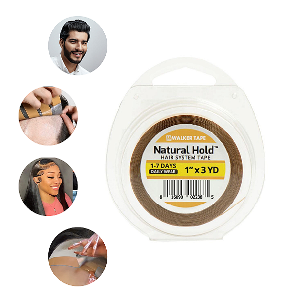 Fita Adesiva Natural Hold 3 Yards x 2,5 cm Para Prótese Capilar