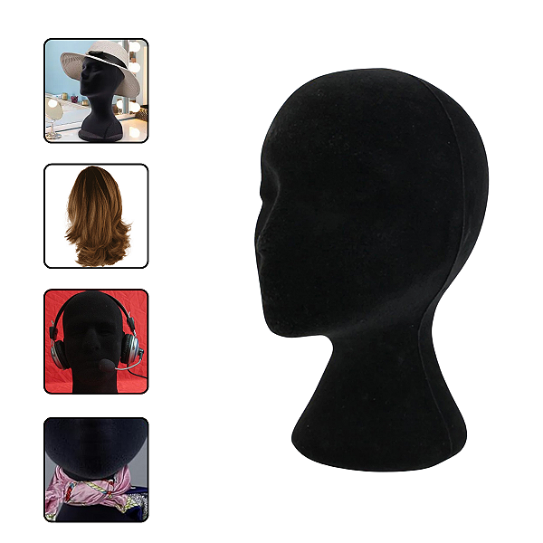Cabeça de Isopor Feminino para Treino Preto
