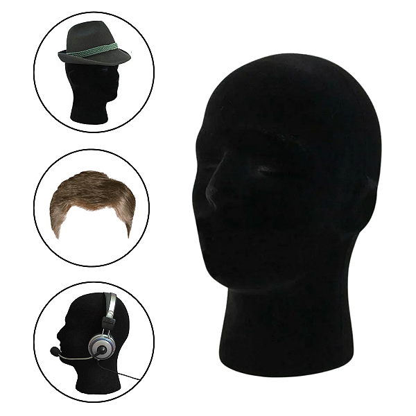 Cabeça de Isopor Masculino para Treino Preto