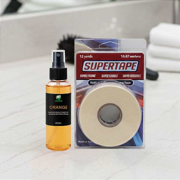 Kit Limpa Fácil - Fita Adesiva Super Tape 12Y X 1,3CM + Removedor Orange 60ML