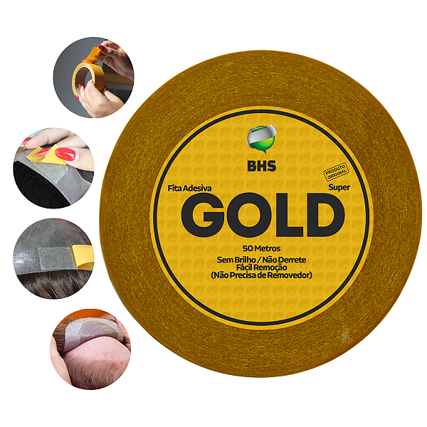 Fita Adesiva Gold Super 50 metros x 3,5 cm Para Prótese Capilar Original l Não Derrete