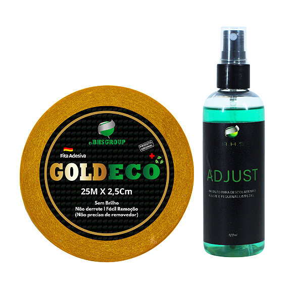 Kit Manutenção Fita Gold Eco 25m x 2,5cm + Removedor Adjust 120ml