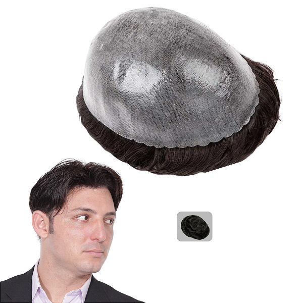 Prótese Capilar Base Micropele 20x25 #3 Castanho Claro 130% Densidade
