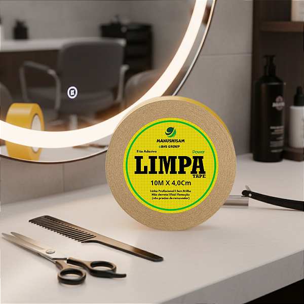 Fita Adesiva Para Próteses E Perucas Limpa Tape 10m x 4,0cm Dupla Face