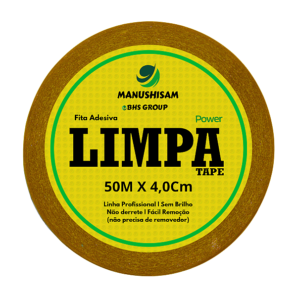 Fita Adesiva Dupla Face Limpa Tape Power P/ Perucas E Próteses Capilares 50m X 4,0cm