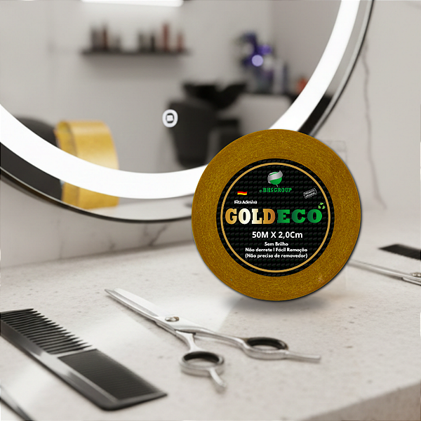 Fita Adesiva Dupla Face BHS P/ Próteses Capilares E Perucas Goldeco 50m x 2.0cm Não Derrete