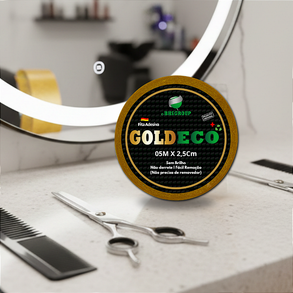 Fita Adesiva Capilar Dupla Face Goldeco Para Próteses Capilares E Perucas 5m x 2,5cm Não Derrete