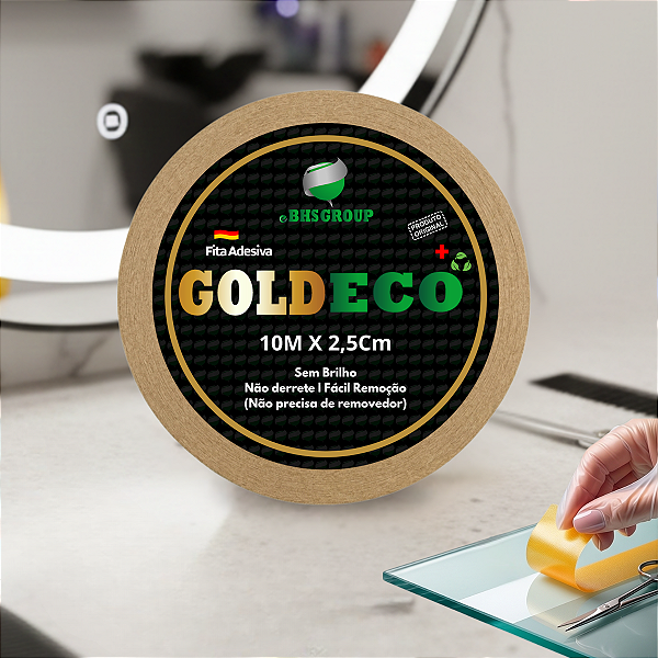 Fita Adesiva Dupla Face Gold Eco+ 10m x 2,5cm Prótese Capilar