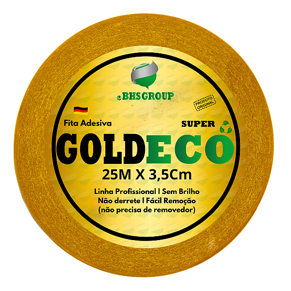 Fita Adesiva Capilar Em Gel Dupla Face Gold Eco 25m x 3,5cm Para Próteses E Perucas