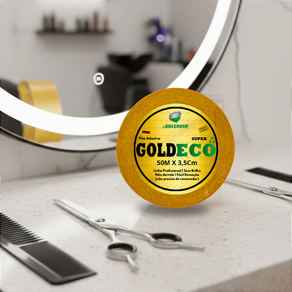 Fita Adesiva Goldeco 50m x 3,5cm Para Próteses Capilares E Perucas Não Derrete