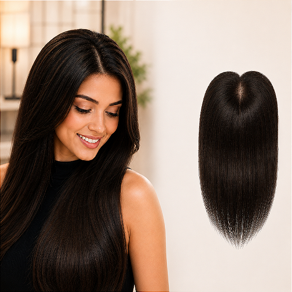 Lace Topo 10x10cm 50cm Cabelo Humano Natural