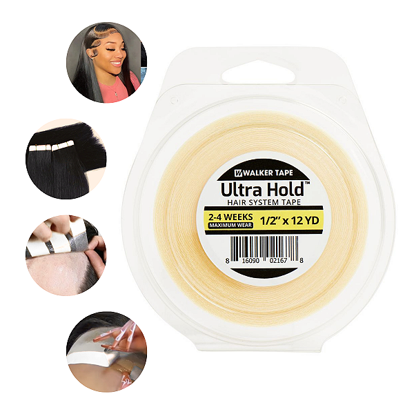 Fita Adesiva Ultra Hold 12 yards x 1,3 cm Para Prótese Capilar l Walker Tape