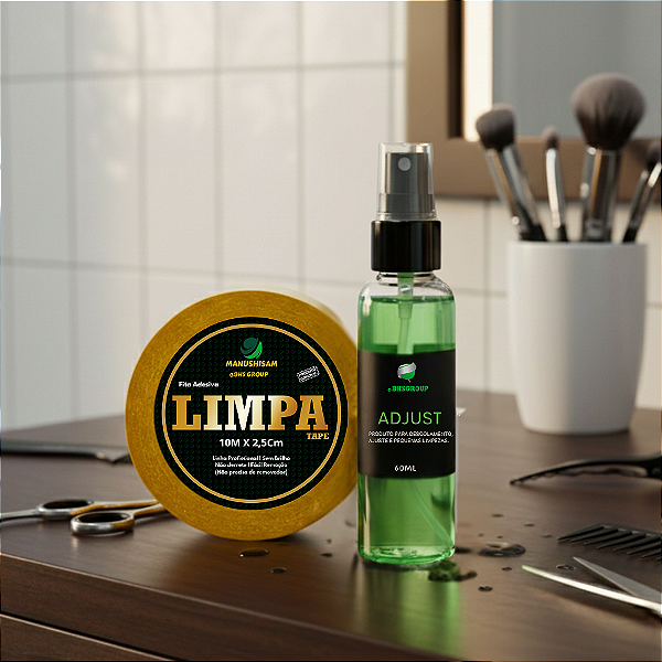 Kit Limpa Fácil BHS- Fita Adesiva Limpa Tape 10m x 2.5cm + Removedor Adjust 60ml