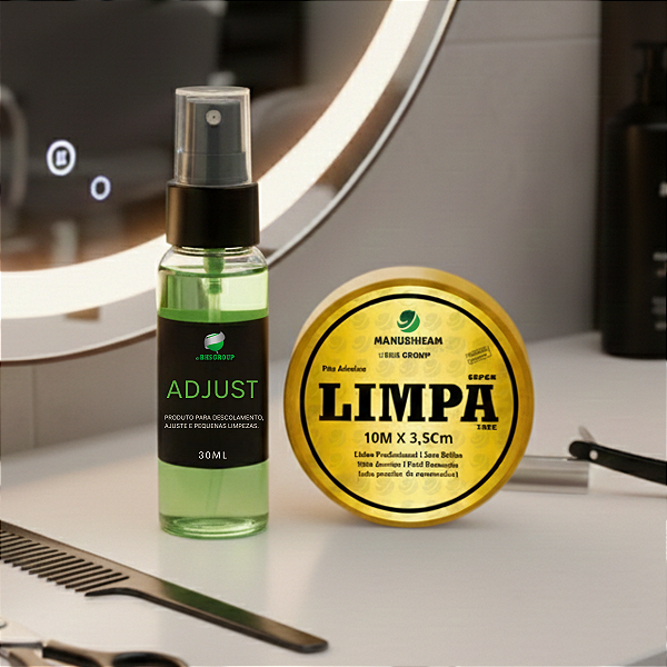 Kit Limpa Fácil - Fita Adesiva Capilar Limpa Tape 10m X 3,5cm + Removedor Adjust 30ML