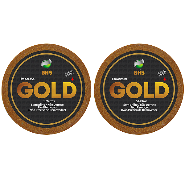 Kit - Fitas Amarelas Adesivas GOLD + 5 metros x 2.5 cm 2 Unidades