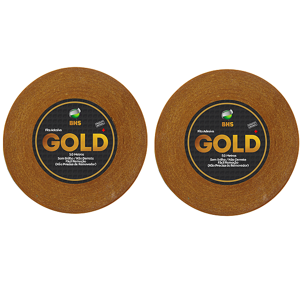 Kit - Fitas Amarelas Adesivas Gold + 50 Metros X 2.5 cm 2 Unidades