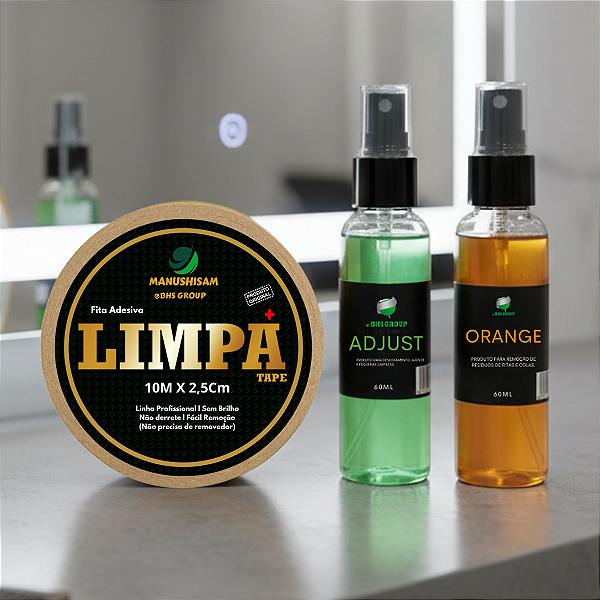 Kit Limpa Fácil - Removedor Orange + Removedor Adjust 60ml + Fita Limpa Tape 10x2,5cm