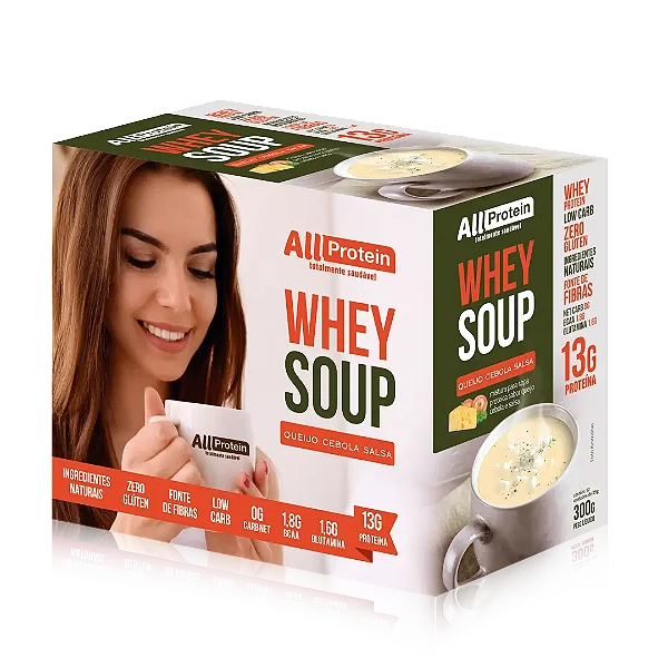 Whey Soup Queijo Cebola e Salsa Sopa Proteica 12 un 300g | All Protein