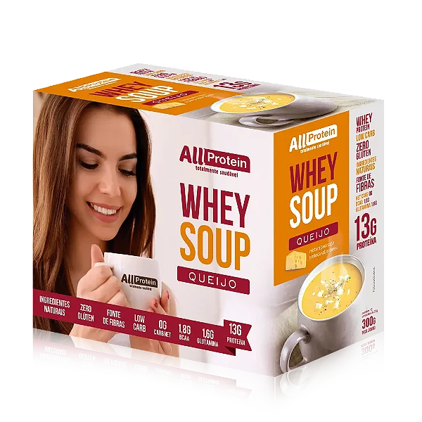 Whey Soup Queijo Cremoso Sopa Proteica 12 un 300g | All Protein