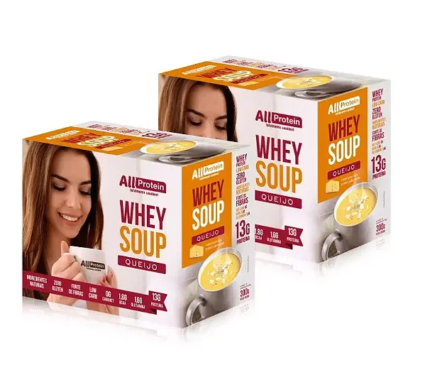 Whey Soup Queijo Cremoso Sopa Proteica 24 un 600g | All Protein
