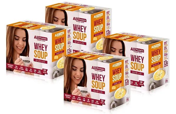 Whey Soup Queijo Cremoso Sopa Proteica 48 un 1200g | All Protein