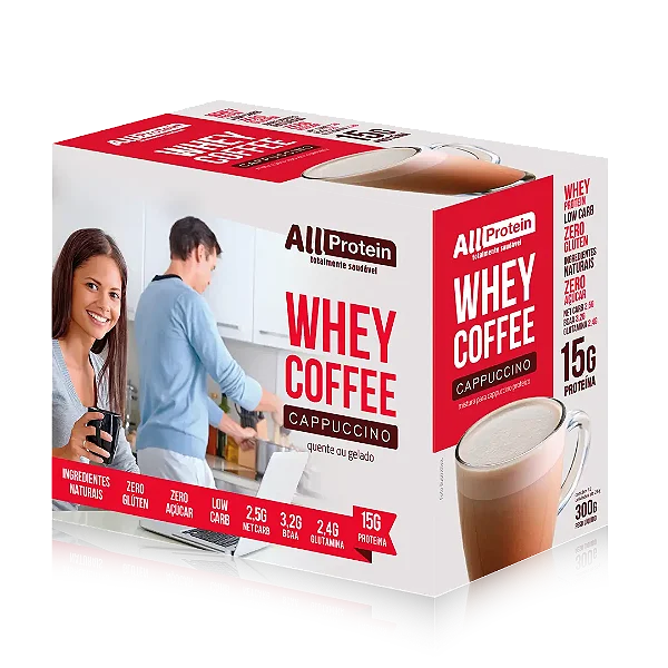 Whey Coffee Cappuccino Zero Lactose 12 saches 300g | All Protein