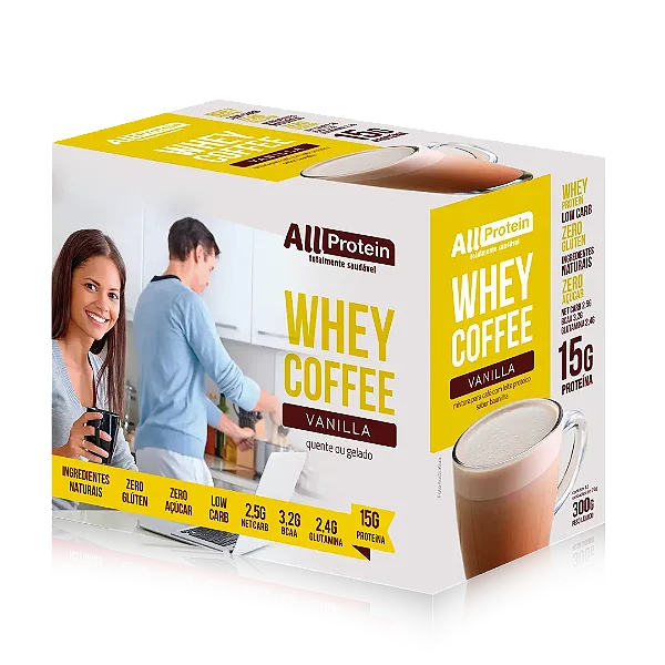 Whey Coffee Vanilla Zero Lactose 12 saches 300g | All Protein