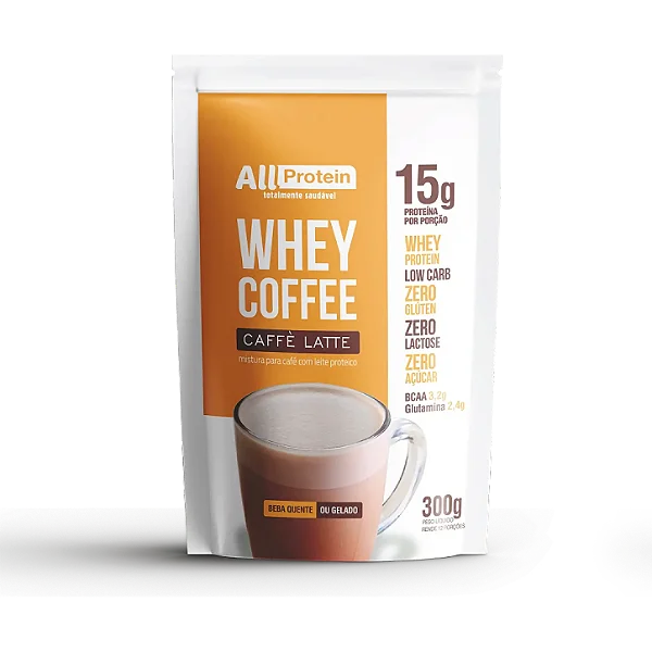 Whey Coffee Café Lattè Zero Lactose 1 Pacote 300g (12 doses) | All Protein