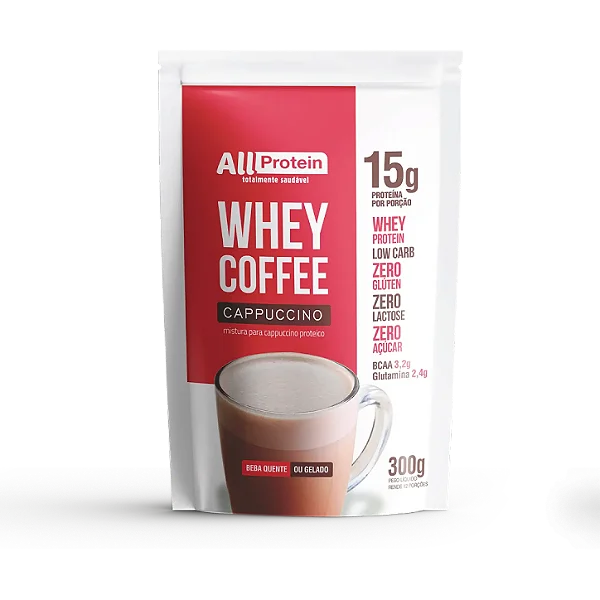 Whey Coffee Cappuccino Zero Lactose 1 Pacote 300g (12 doses) | All Protein