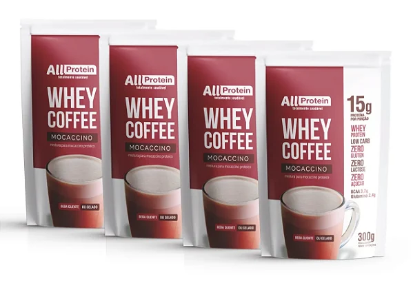 Whey Coffee Mocaccino Zero Lactose 4 Pacotes 1200g (48 doses) | All Protein