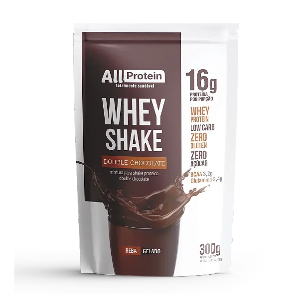 Whey Shake Sabor Double Chocolate Cremoso 12 doses 300g | All Protein