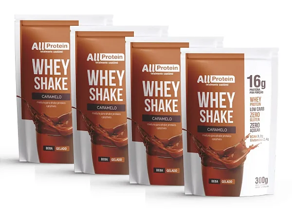 Whey Shake Sabor Caramelo Cremoso 48 doses 1200g | All Protein