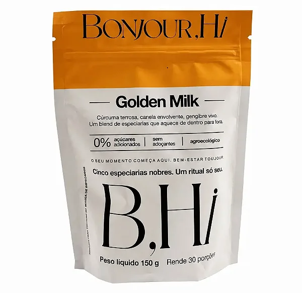 Golden Milk Puro Especiarias Bonjour 1 Pacote 150g (30 doses) | All Protein