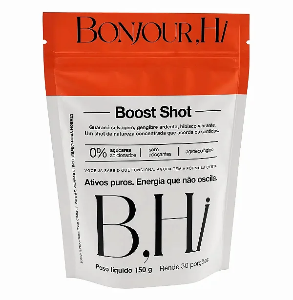 Boost Shot Energia e Foco Natural Bonjour 1 Pacote 150g (30 doses) | All Protein
