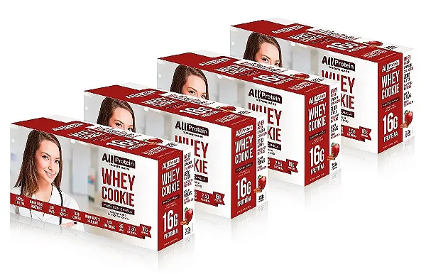 4 Caixas de Whey Cookie de Maçã com Canela | All Protein 32 unidades de 40g - 1280g