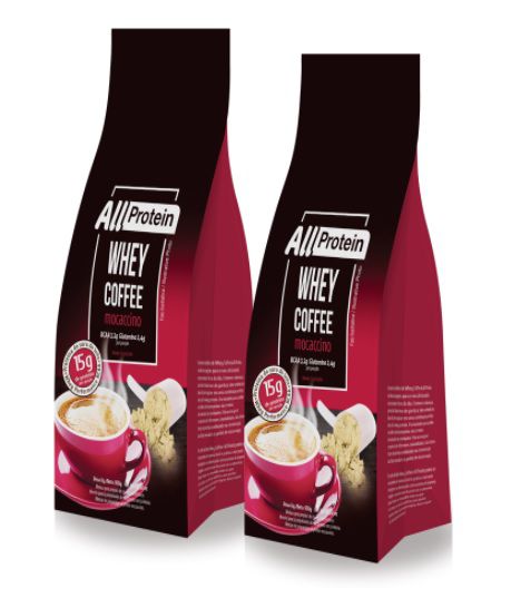 2 Pacotes de Whey Coffee Mocaccino 600g (24 doses) - All Protein