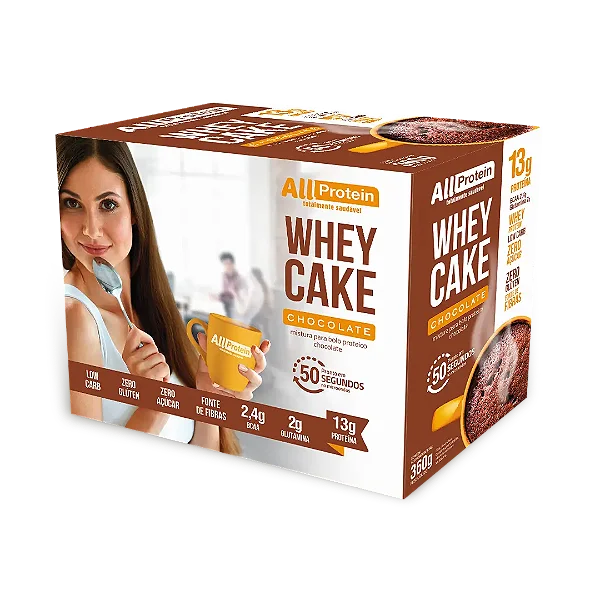 1 Caixa Whey Cake de Chocolate - 12 Saches de 30g - 360g