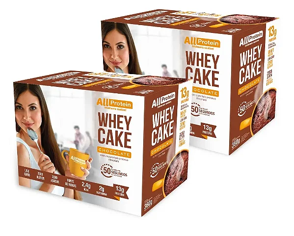 2 Caixas Whey Cake de Chocolate All Protein - 24 Saches de 30g - 720g