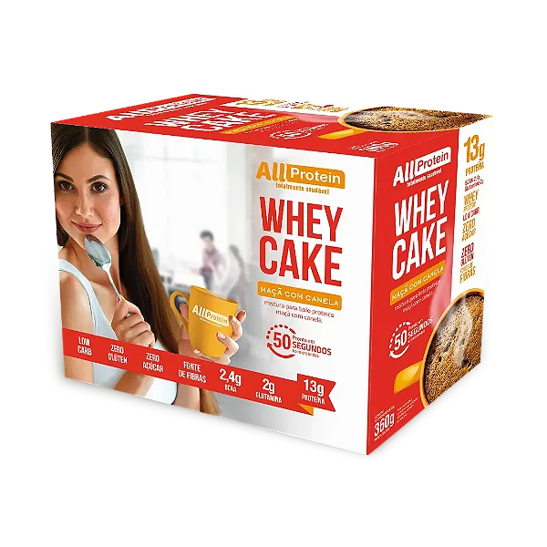 1 Caixa Whey Cake de Maçã com Canela - 12 Saches de 30g - 360g