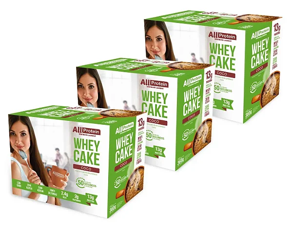 Whey Cake Bolo de Caneca Coco 36 saches 1080g | All Protein