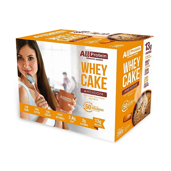 Whey Cake Bolo de Caneca Amendoim 12 saches 360g | All Protein