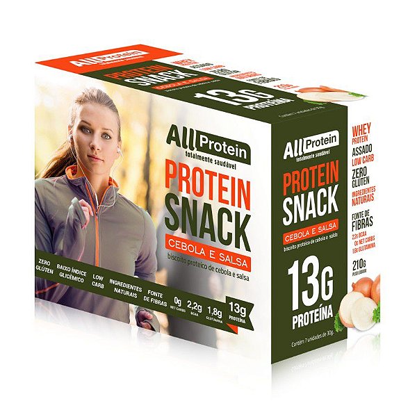 1 Caixa de Protein Snack Cebola e Salsa All Protein 7 unidades de 30g - 210g