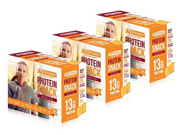 3 Caixas de Protein Snack Queijo All Protein 21 unidades de 30g - 630g