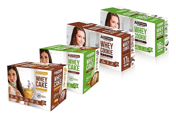 Combo All Protein 4 Caixas: Bolo e Biscoito Proteico - Chocolate e Coco