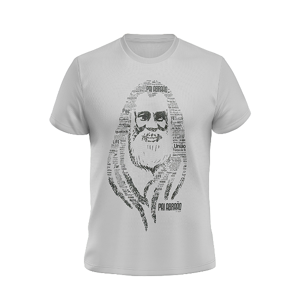 Camiseta Masculina Pai Abraão Words of Faith - Cinza Mescla