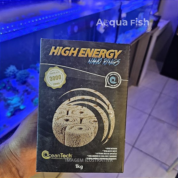 Mídia Biológica Cerâmica High Energy Nano Rings Ocean Tech 1Kg (Trata até 3000 LT)