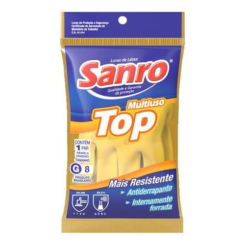 Sanro - Luva Mão Látex Forr Am 07CM Top (P)