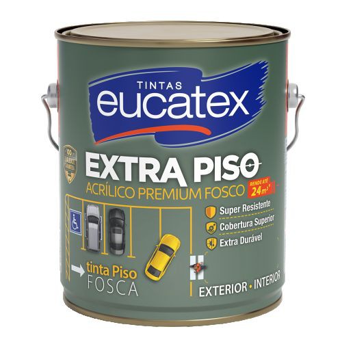 Eucatex - Tinta Acr Extra Piso Fosco 3,6L Preto